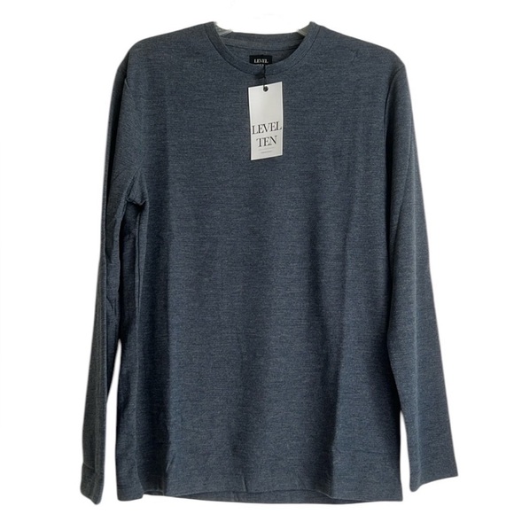 level 10 Other - Level Ten Crew Neck Pullover Knit Shirt Men's Size Small Gray Blue NWT